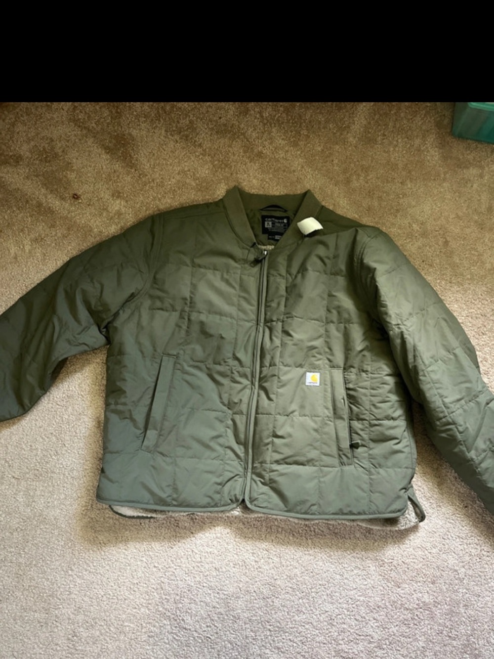 Carhartt Olive Green Quilted Insulated Jacket